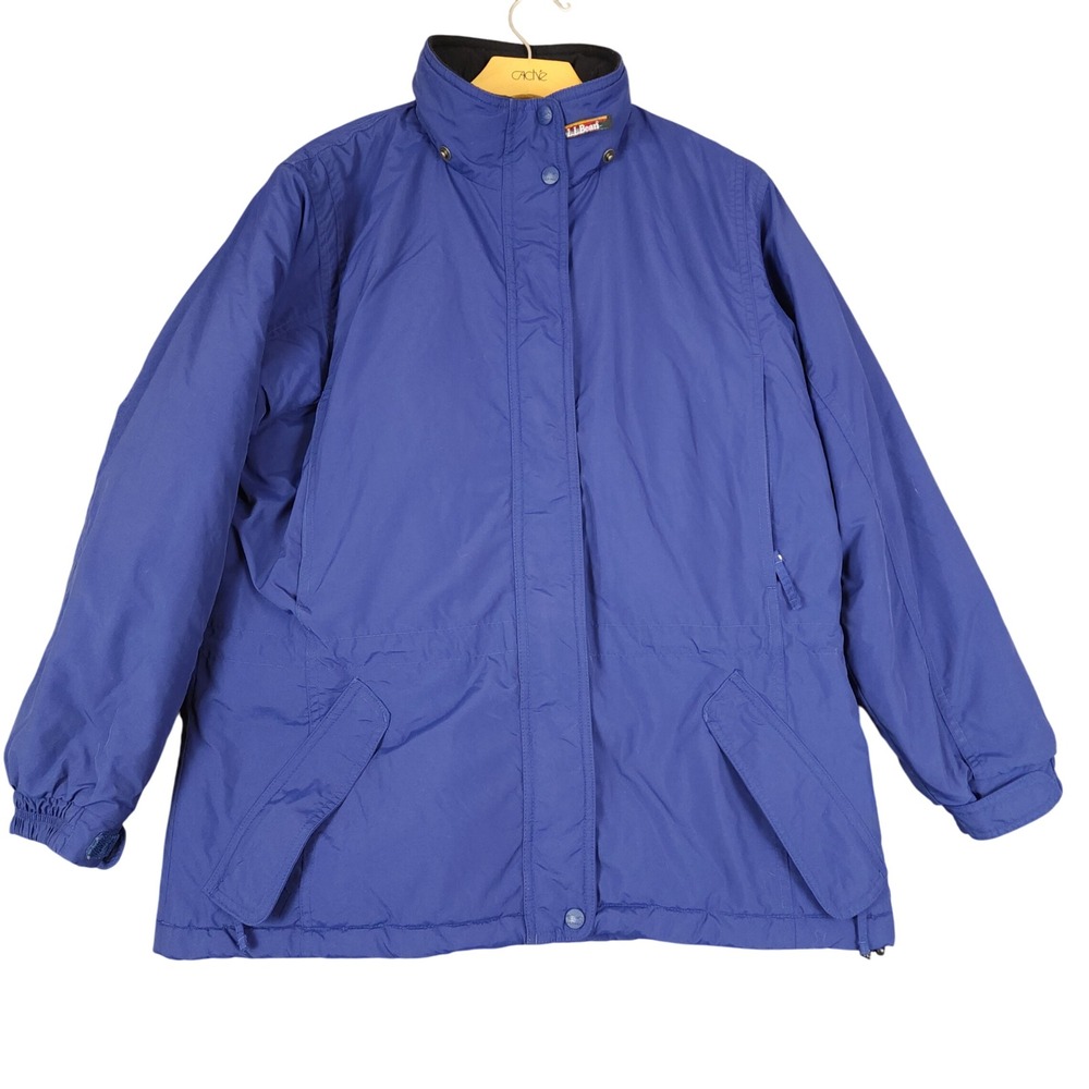 LL Bean Womens Petite Medium Blue Waterproof Insulated‎ Winter Jacket Coat